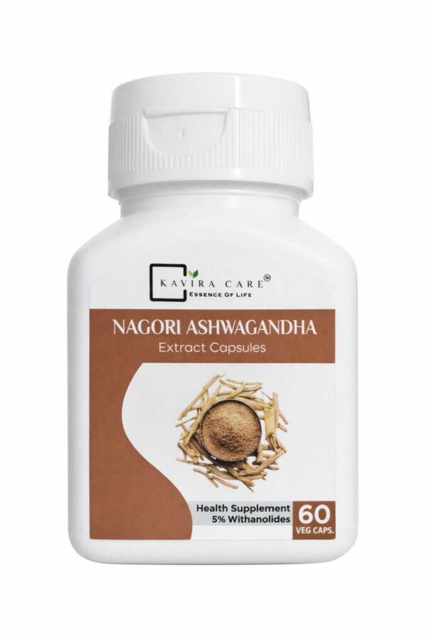 Nagori Ashwagandha capsules 500mg natural Ayurvedic supplement for stress relief, energy, stamina and immunity support