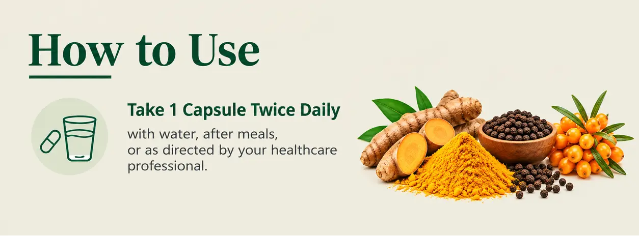 how to use Curcumin & Sea Buckthorn Berry Capsules